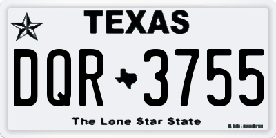 TX license plate DQR3755