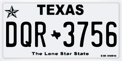 TX license plate DQR3756