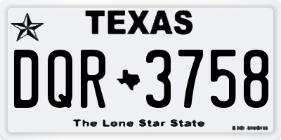 TX license plate DQR3758
