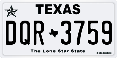 TX license plate DQR3759