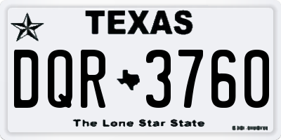TX license plate DQR3760