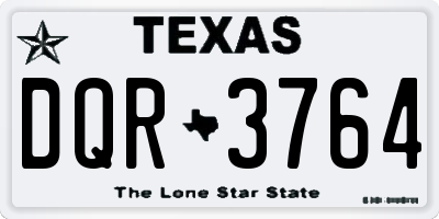 TX license plate DQR3764