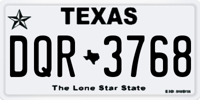 TX license plate DQR3768