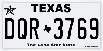TX license plate DQR3769