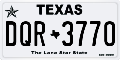 TX license plate DQR3770