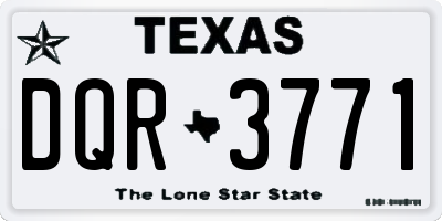 TX license plate DQR3771