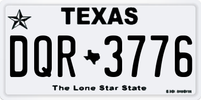 TX license plate DQR3776