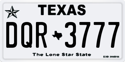 TX license plate DQR3777