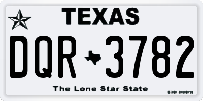 TX license plate DQR3782