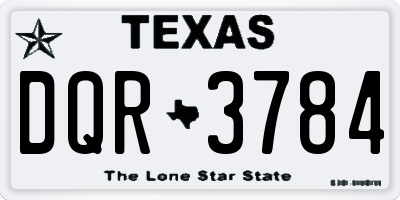 TX license plate DQR3784