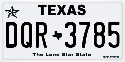 TX license plate DQR3785