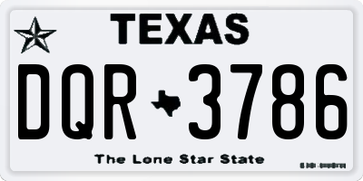 TX license plate DQR3786