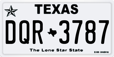 TX license plate DQR3787