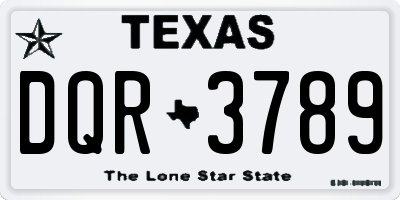 TX license plate DQR3789