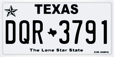 TX license plate DQR3791