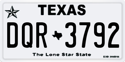 TX license plate DQR3792