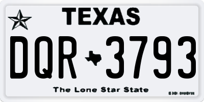 TX license plate DQR3793