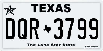 TX license plate DQR3799