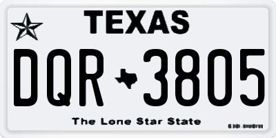 TX license plate DQR3805
