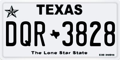 TX license plate DQR3828