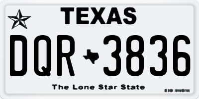 TX license plate DQR3836