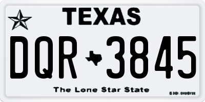 TX license plate DQR3845