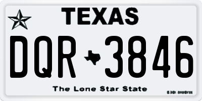 TX license plate DQR3846