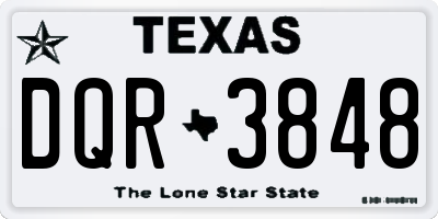TX license plate DQR3848