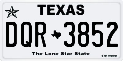 TX license plate DQR3852