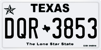TX license plate DQR3853