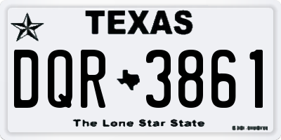 TX license plate DQR3861