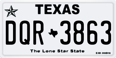 TX license plate DQR3863
