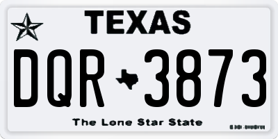 TX license plate DQR3873