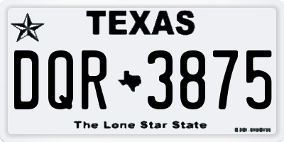 TX license plate DQR3875