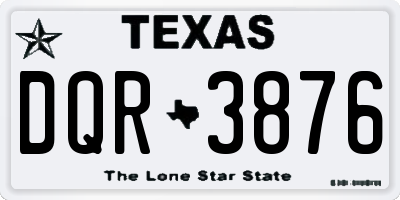 TX license plate DQR3876
