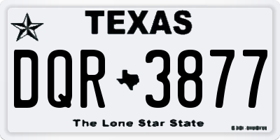TX license plate DQR3877