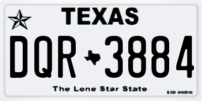TX license plate DQR3884