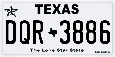 TX license plate DQR3886