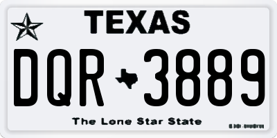 TX license plate DQR3889