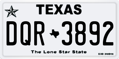 TX license plate DQR3892