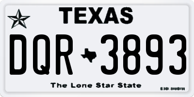 TX license plate DQR3893