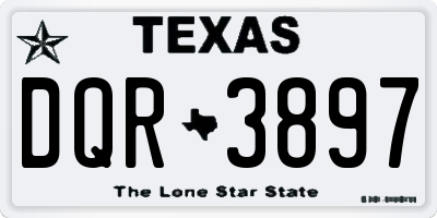 TX license plate DQR3897