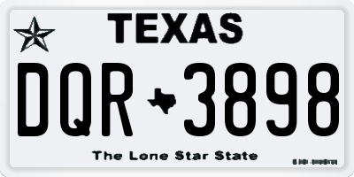 TX license plate DQR3898