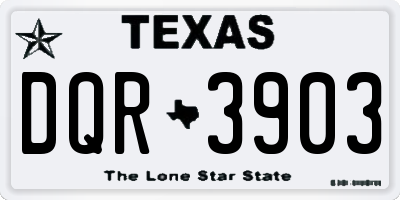 TX license plate DQR3903