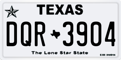 TX license plate DQR3904