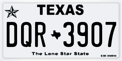 TX license plate DQR3907