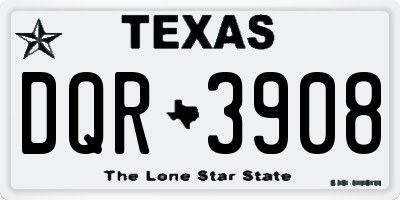 TX license plate DQR3908