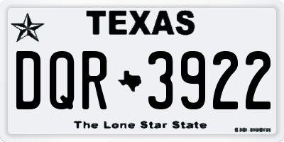 TX license plate DQR3922