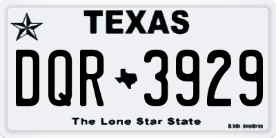 TX license plate DQR3929