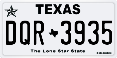 TX license plate DQR3935